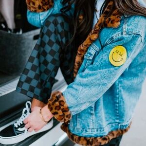 Dressed in LaLa Patched Denim Jacket in Leopard - L/XL